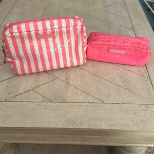 Victoria’s Secret Pink and White Sequin Makeup Bag Set